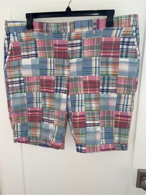 L.L. Bean plaid patchwork bermuda shorts sz 20 Reg EUC LN